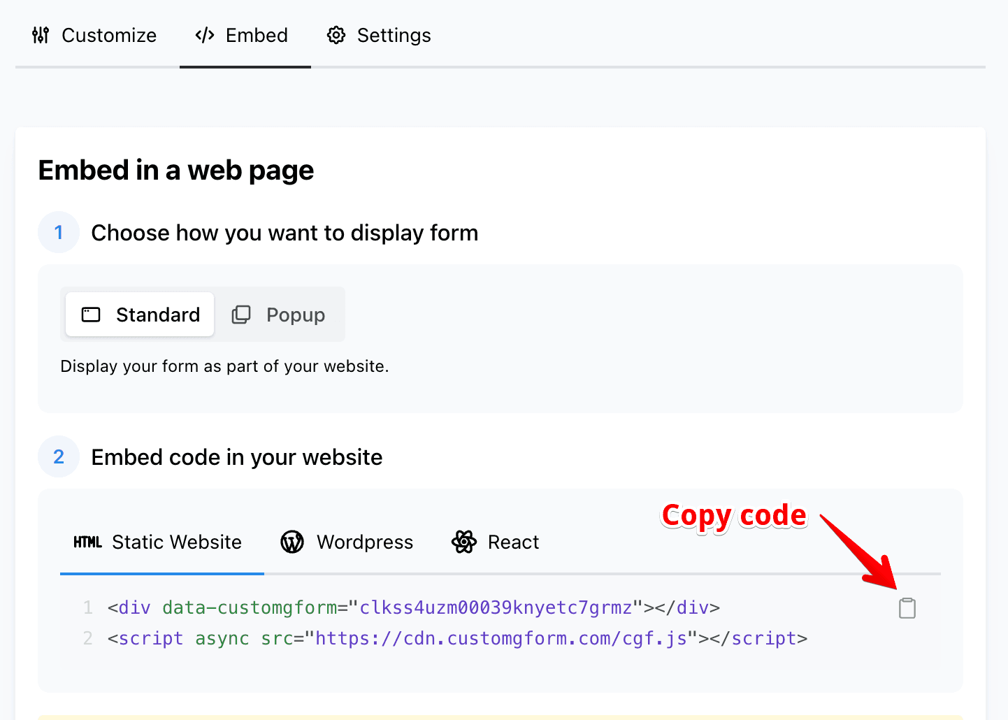 Copy code